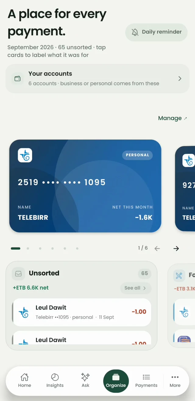Mrkuz bank accounts and wallet organization